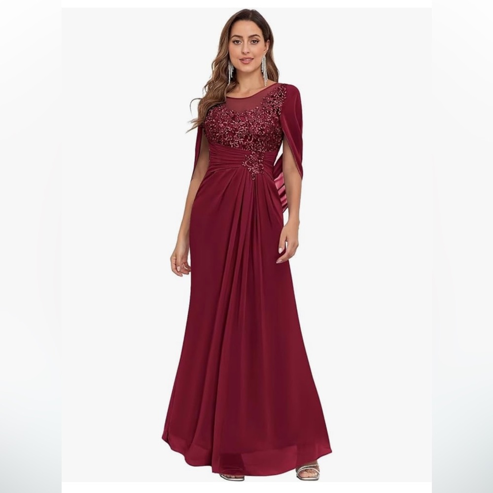 New Mother of the bride dress. Never been worn. Size 12. Burgundy - 0039